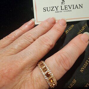 Suzy Levian Sterling Rose Gold Plated CZ Ring (A92)